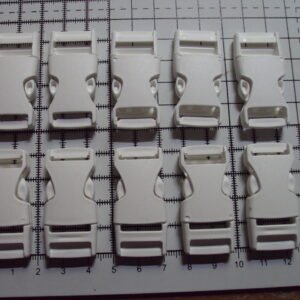 10pcs. Plastic White Side Release Buckles For Webbing 15mm Bags Straps Clips "B"