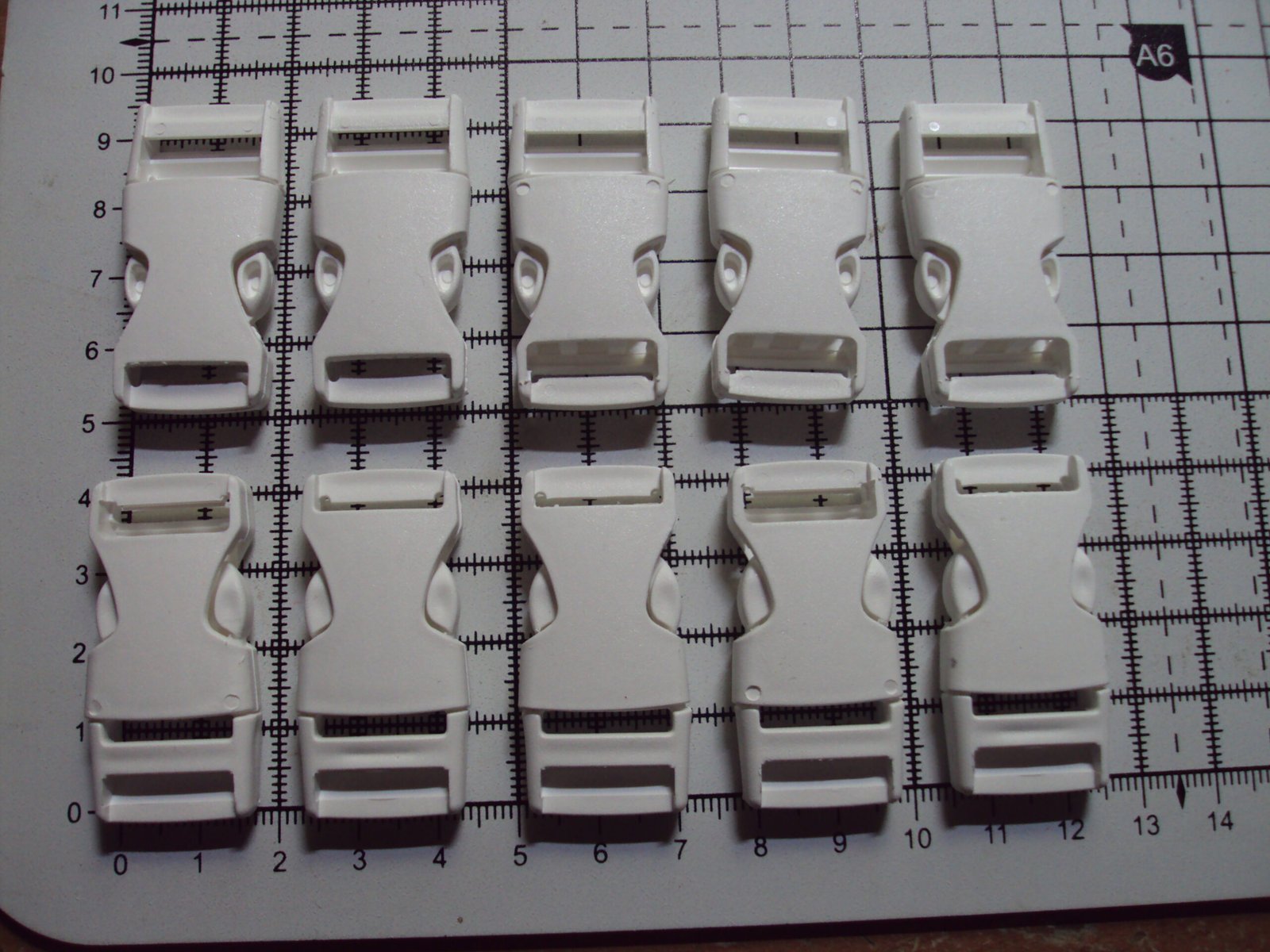 10pcs. Plastic White Side Release Buckles For Webbing 15mm Bags Straps Clips "B"