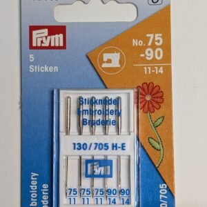 EMBROIDERY SEWING MACHINE NEEDLES "PRYM" Size 75 & 90 Mixed