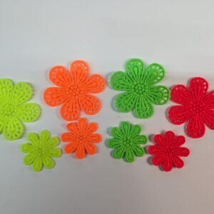 Sew-on Guipure Lace Flower Motif - Applique,Wedding, Patch (4-Neon Colours) P-3