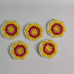 5pcs. Small Flower Iron On or Sew On Embroidered Patch Badge