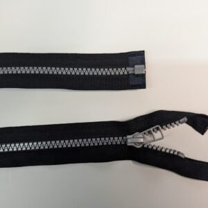 Black with (Silver/Grey Teeth)-Chunky-Zip Heavy Duty No.5 Open End-33,5"