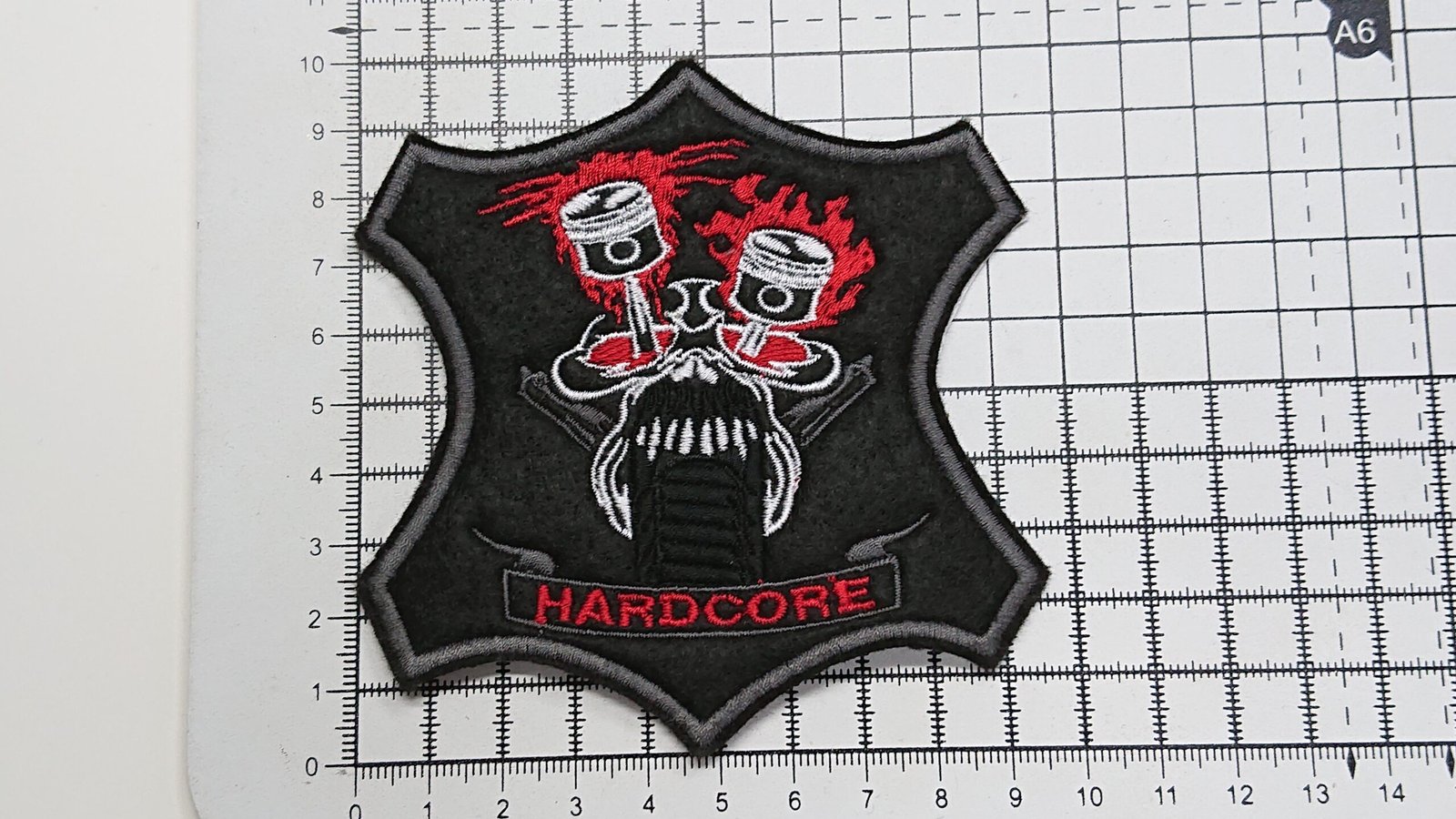 HARDCORE Motor Cycles Embroidered Biker Patches/Badges(Sew-On or Iron-On)