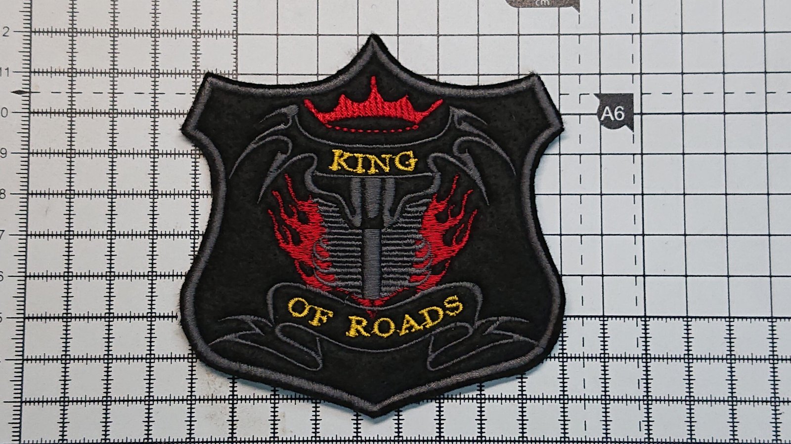 King Of Roads Motor Cycles Embroidered Biker Patches/Badges(Sew-On or Iron-On)