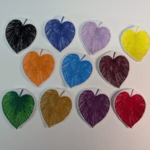 Leaf - Iron On or Sew On Embroidered Patch Badge - (10-colors) - L-5