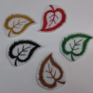 Leaf - Iron On or Sew On Embroidered Patch Badge - (5-colors) - L-4