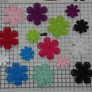 Sew-on Guipure Lace Flower Motif - Applique,Wedding, Patch (19-Colours) - P-3