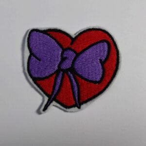 Bow on the Heart Iron On or Sew On Embroidered Patch Badge