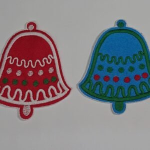 Christmas Bell Iron On or Sew On Embroidered Patch Badge