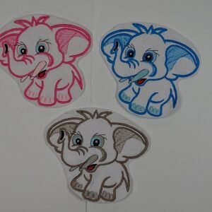 Baby Elephant - Embroidered Patch, Sew-On or Iron-On Badge