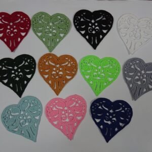 Guipure Lace Heart Applique – Decorative Sew-On Motif (11 Colours) S-12