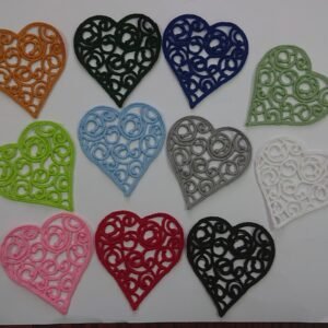 Guipure Lace Heart Applique – Ornate Sew-On Motif (11 Colours) S-7