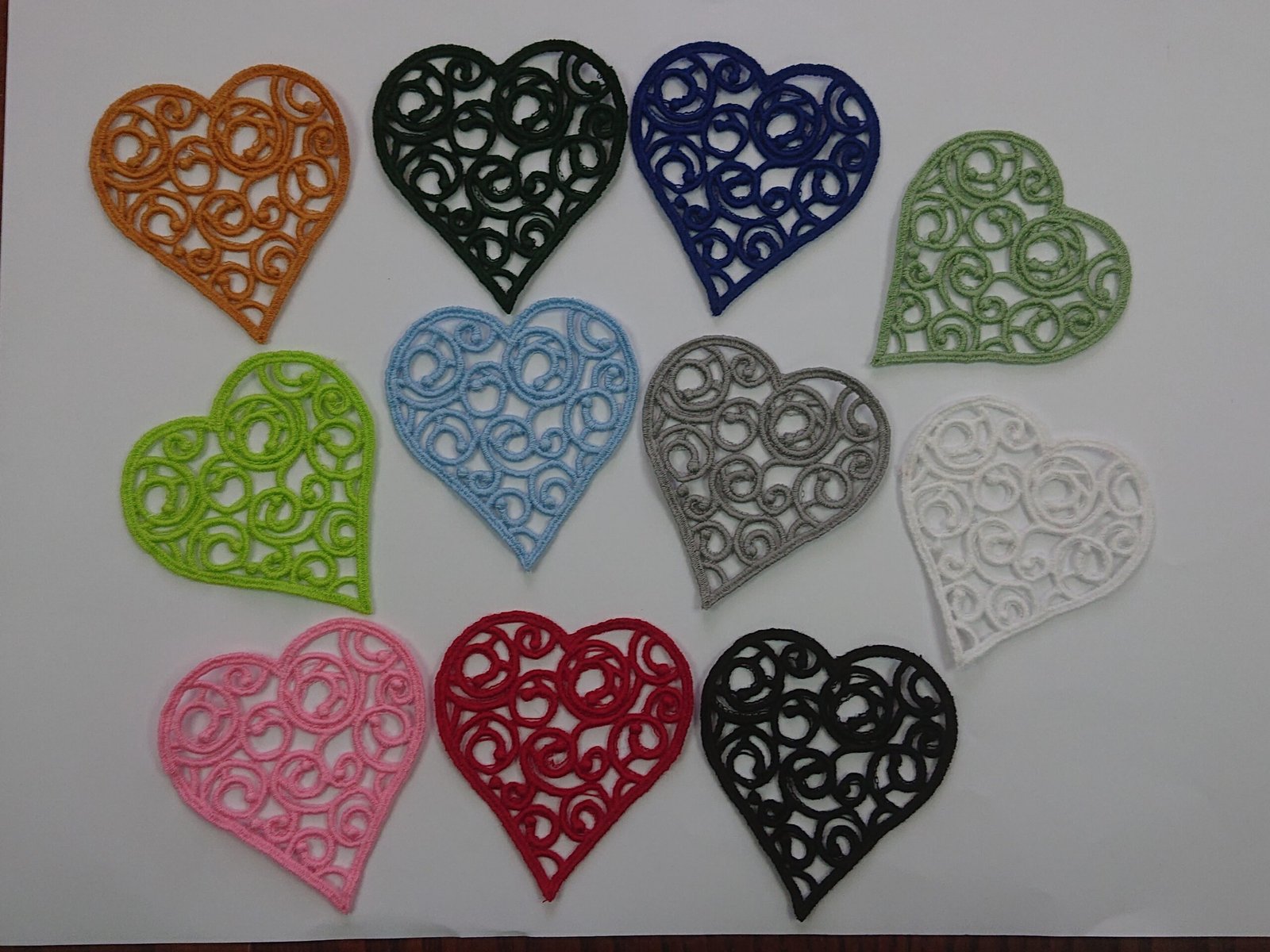 Guipure Lace Heart Applique – Ornate Sew-On Motif (11 Colours) S-7