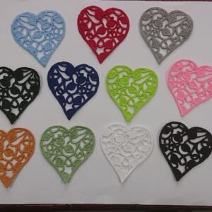 Guipure Lace Heart Applique – Classic Sew-On Motif (11 Colours) S-8