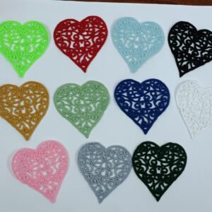 Guipure Lace Heart Appliques UK (11 Colours) – Sew-On Motif – S-11