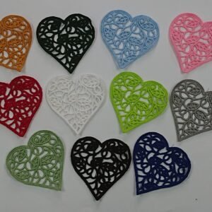 Guipure Lace Heart Applique – Elegant Sew-On Motif (11 Colours) S-9
