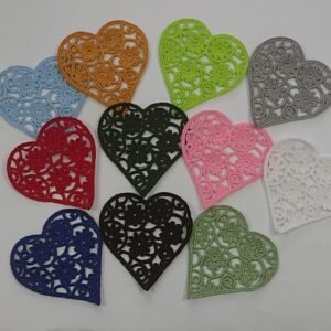 Guipure Lace Heart Applique – Floral Sew-On Motif (11 Colours) S-6