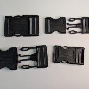2pcs Complete Plastic Side Release Buckles for 30mm & 40mm for Webbing Straps – Black