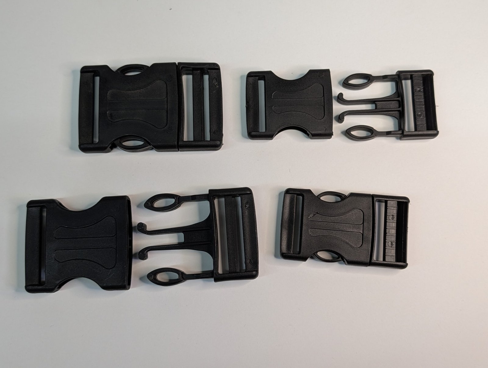 2pcs Complete Plastic Side Release Buckles for 30mm & 40mm for Webbing Straps – Black